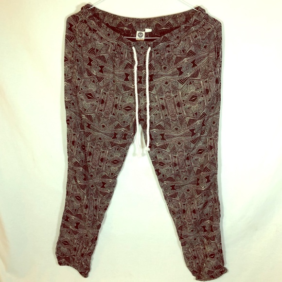 ROXY JOGGERS w/ pocket & rope Black/ White size S - Picture 1 of 6